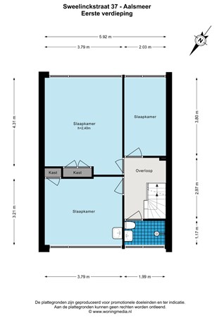 Floorplan - Sweelinckstraat 37, 1431 XS Aalsmeer